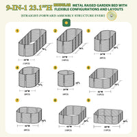 Raised Beds Outdoor for Vegetables, 23in Lightgreen
