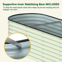 Metal planting platform with supporting rods