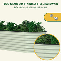 Veikous Metal Raised Garden Bed, 9-in-1 Modular Garden Beds for Vegetables Herbs and Flowers, Oval