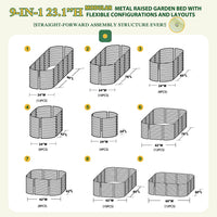 Raised Beds Outdoor for Vegetables, 23in Lightgreen