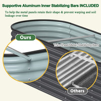 galvanized raised planter box with bars