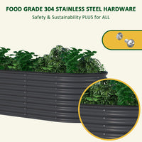 VEIKOUS galvanized raised garden bed for Vegetables, 23.1in, Gray