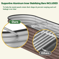 raised garden planter with support rods