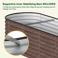 raised garden planter with support rods