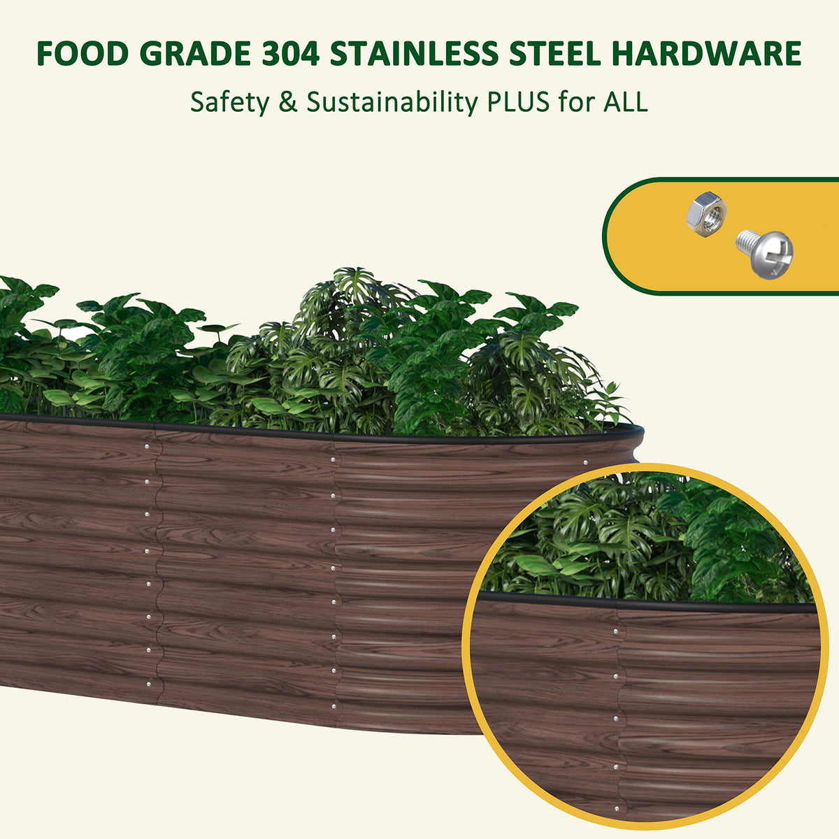 Safety & Sustainability Metal Garden Bed