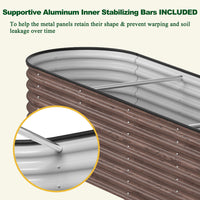 raised garden planter with support rods