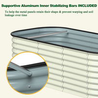 6x3x2 metal garden bed with support rods