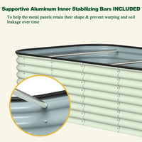 metal garden bed with support rods