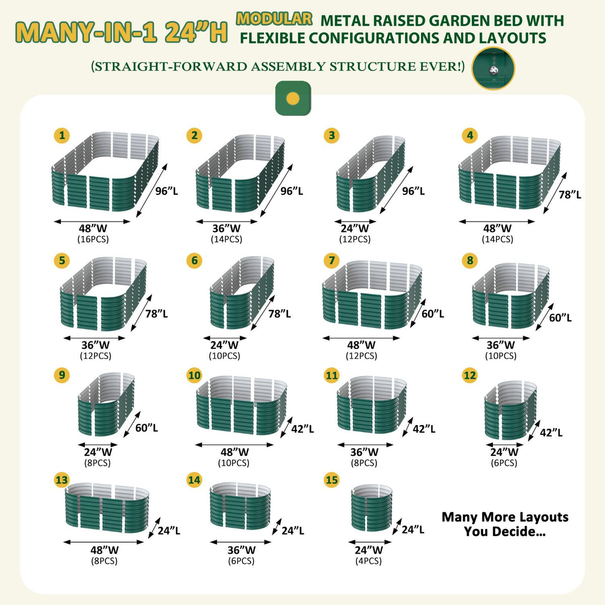 24"H Raised Garden Bed