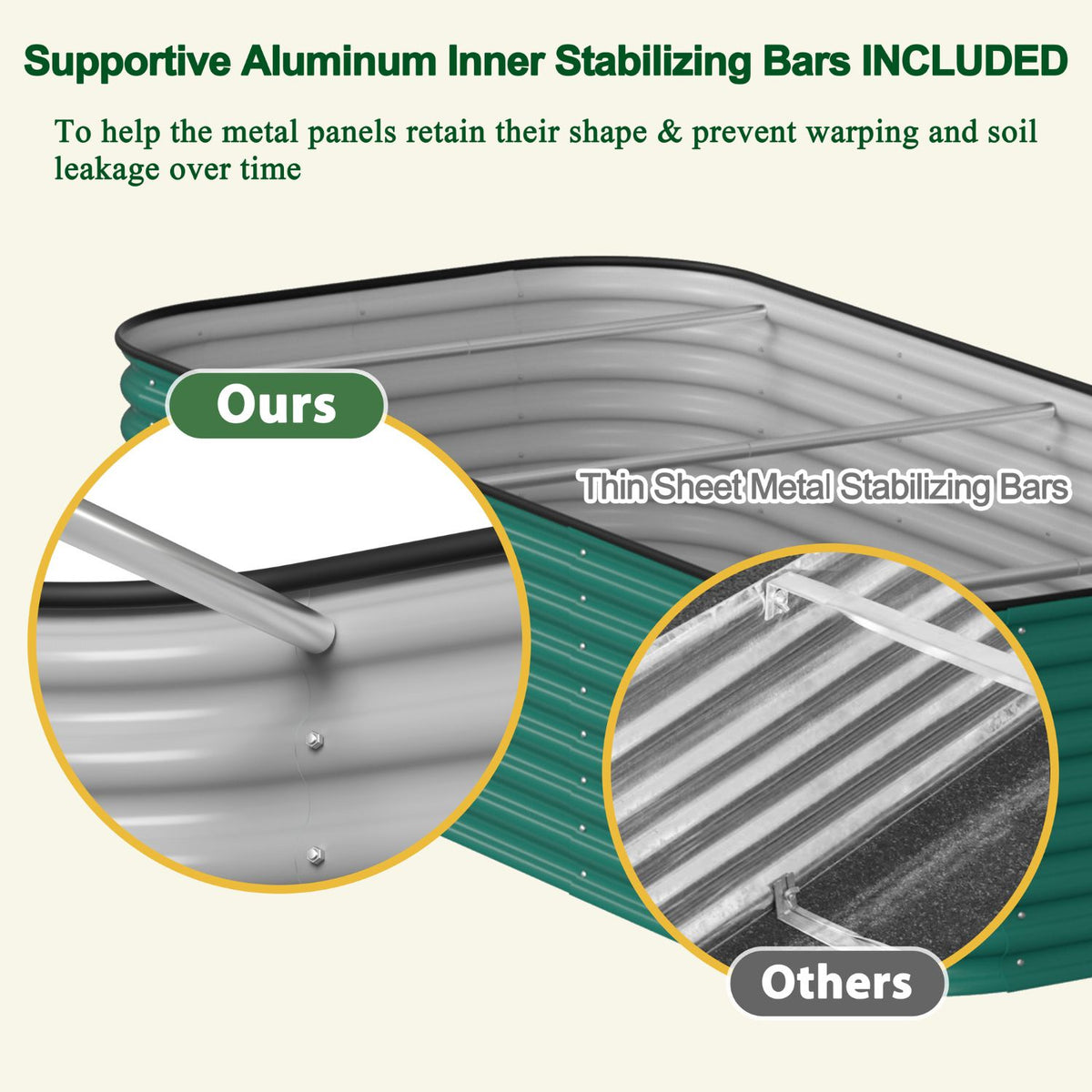 Raided Garden Bed with Supportive Bars