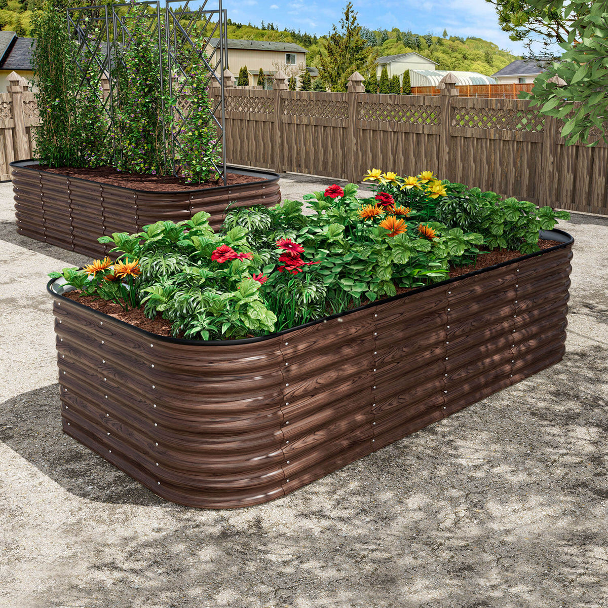 bed in the garden