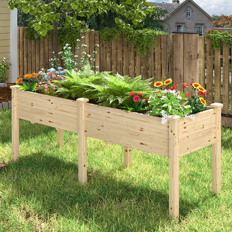 Long elevated garden planter