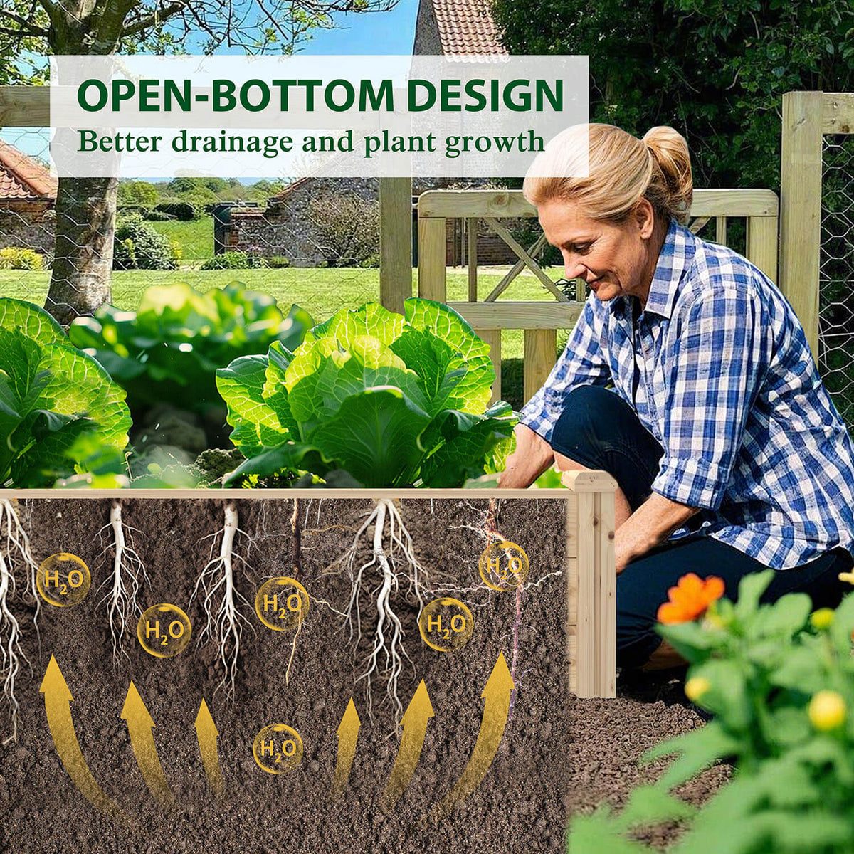 open-bottom plant bed
