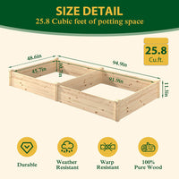 Veikous raised garden bed 25.8 cu.ft of potting space