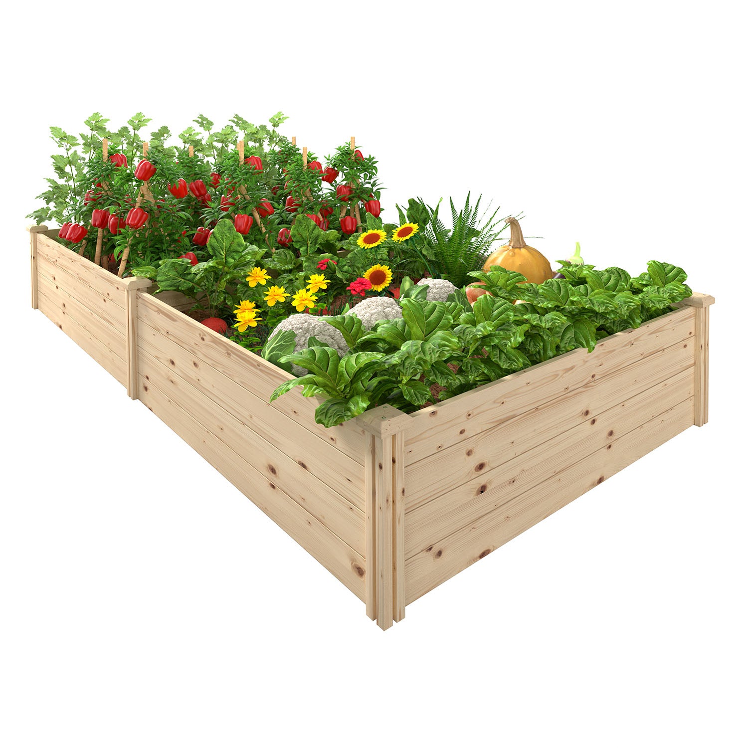 4x8 Raised Bed, Large Wooden Beds for Garden – Veikous