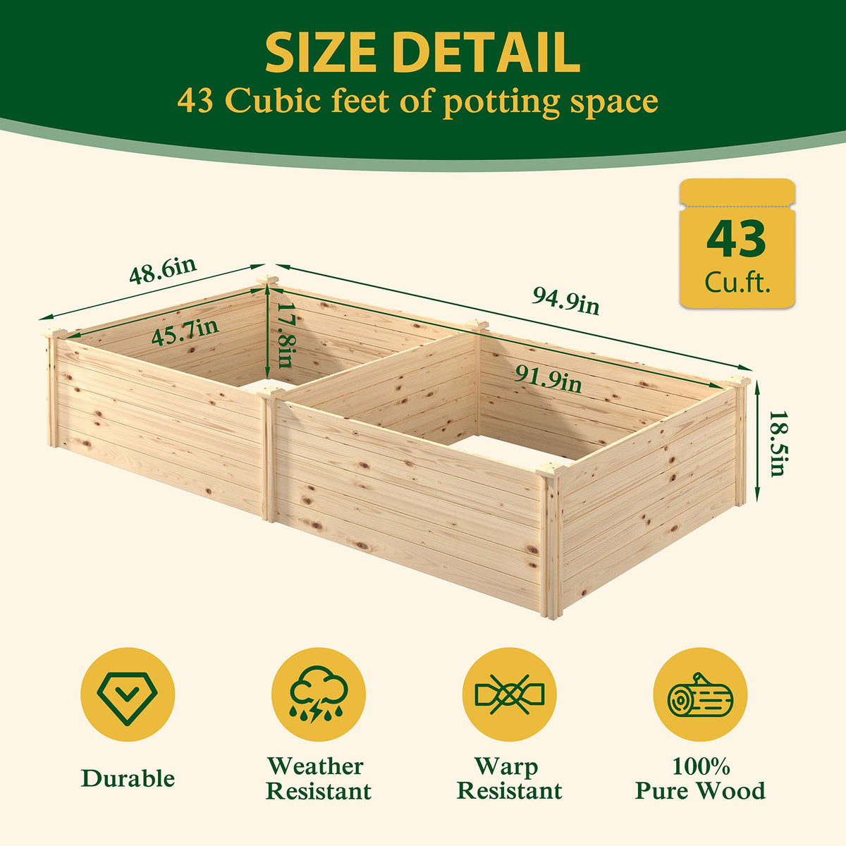 4x8x1.5 raised garden, easy to build