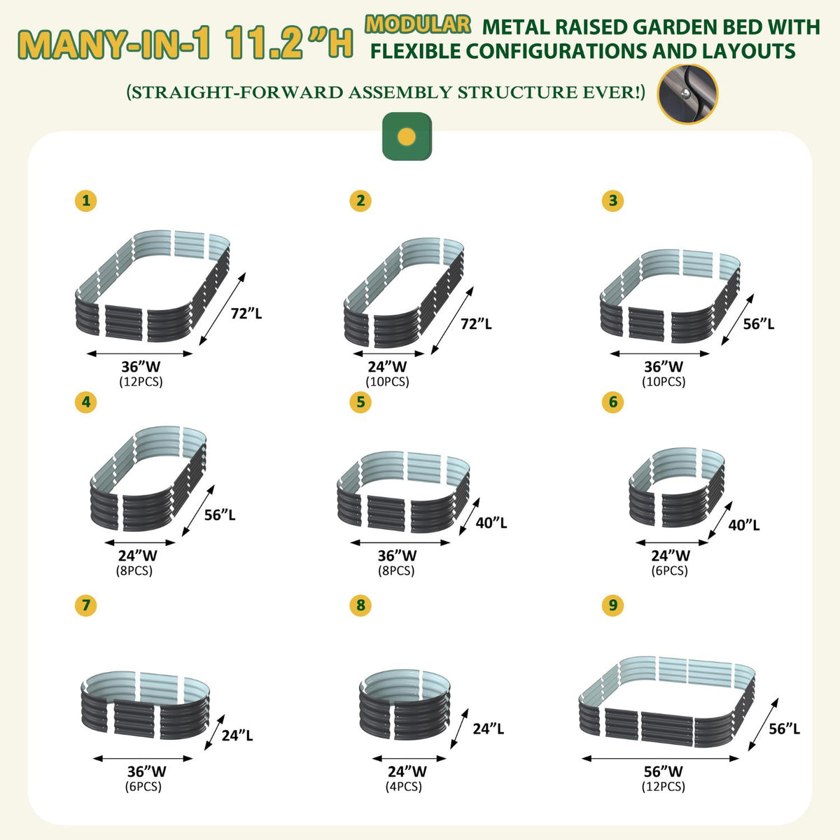 Veikous 11.2"H Planter Box, Easy Assembly