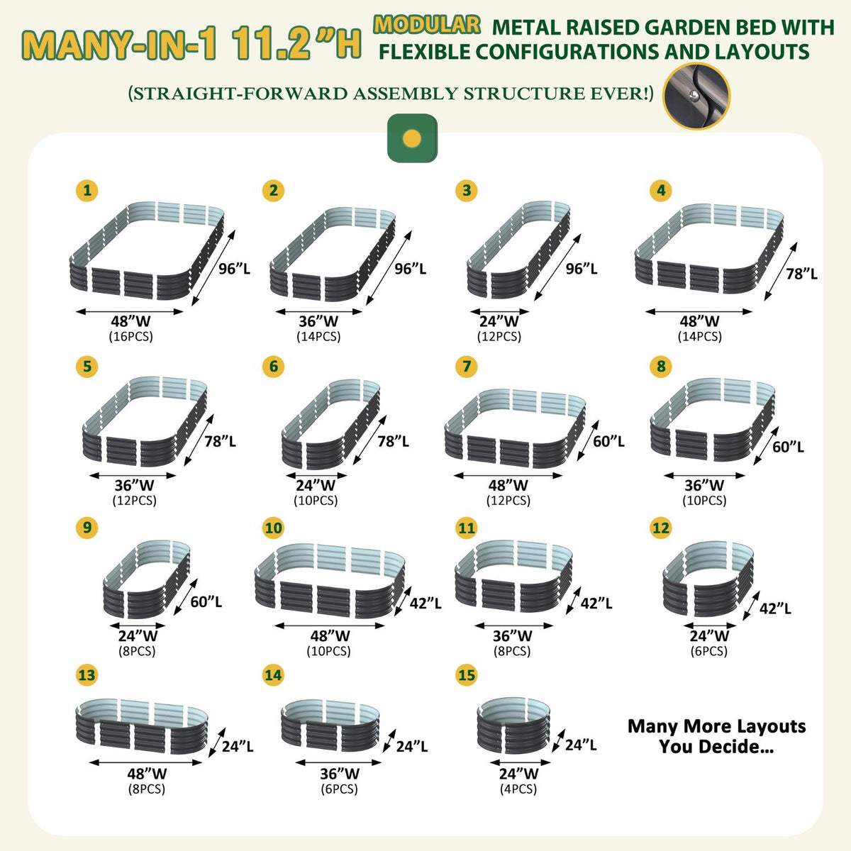 Modular Outdoor Planter Box Metal Patio Kit