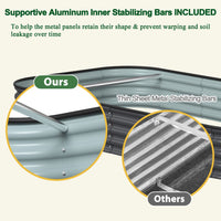 Raised Galvanized Garden Bed with Supportive Bars