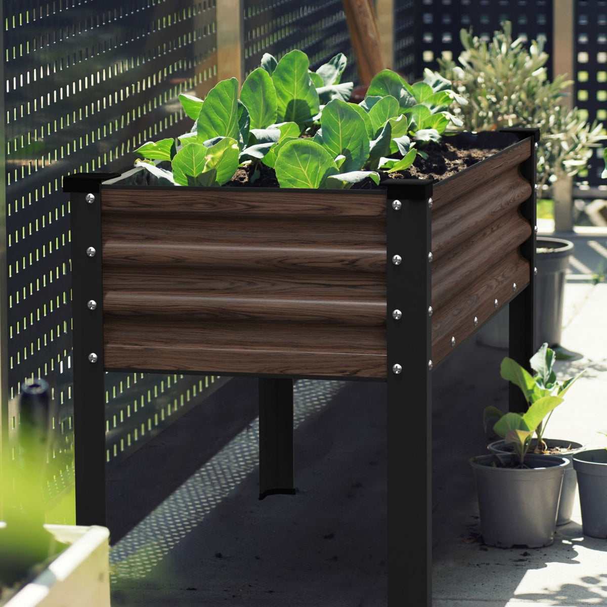 Elevated Planter Box for Veggies, Rustic