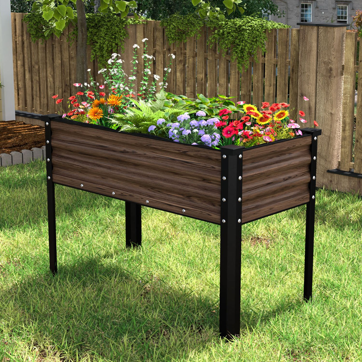 Galvanized Planter Garden Box Outdoor