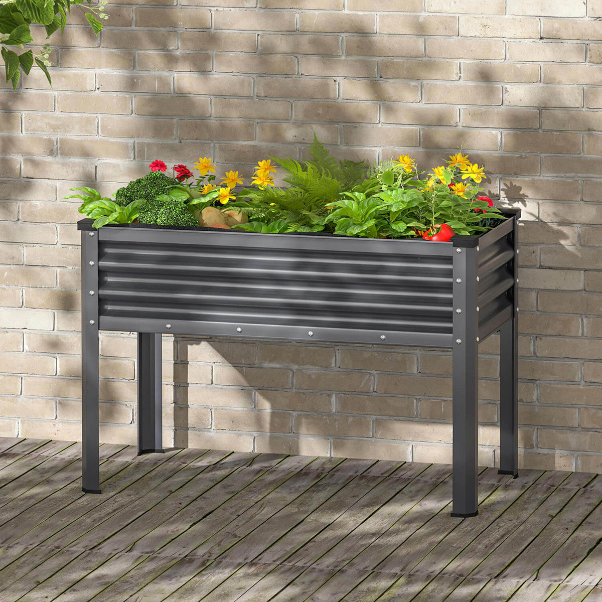 Elevated metal planter with Legs