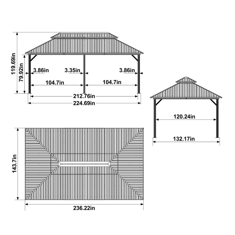 12x20 steel gazebo