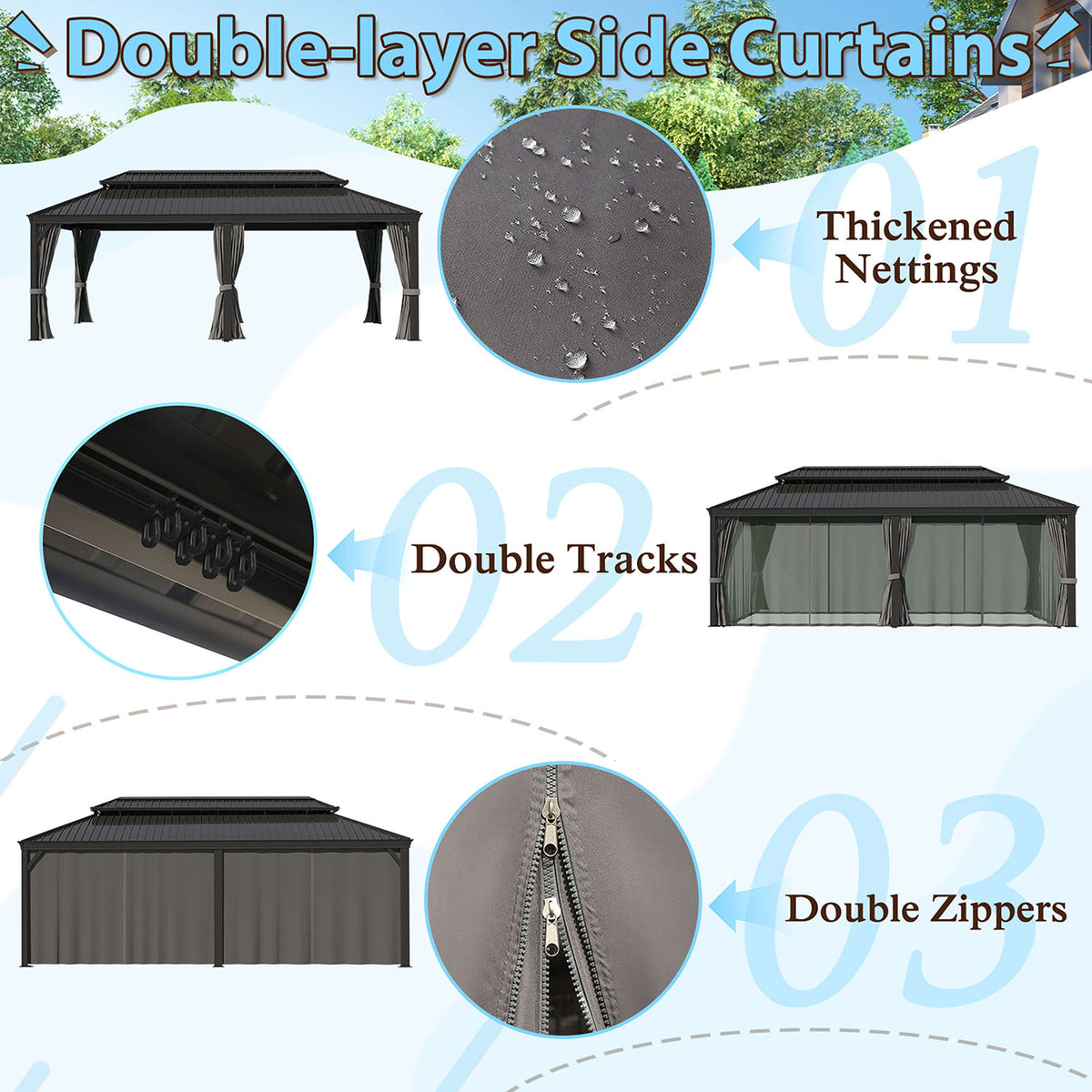 patio gazebo with metal roof
