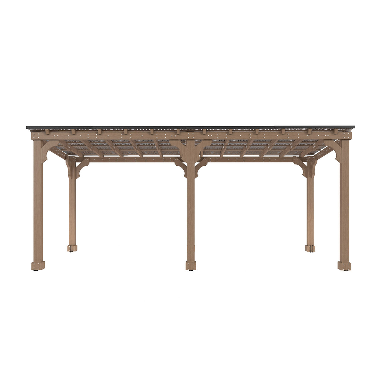 Veikous Hardtop Grill Gazebo, Wooden Gazebo for BBQ, with Sloping Metal Roof, 10 x 12, 10 x 20