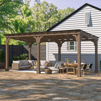 Veikous Hardtop Grill Gazebo, Wooden Gazebo for BBQ, with Sloping Metal Roof, 10 x 12, 10 x 20