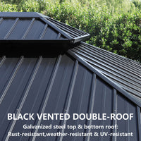 black doule roof gazebo
