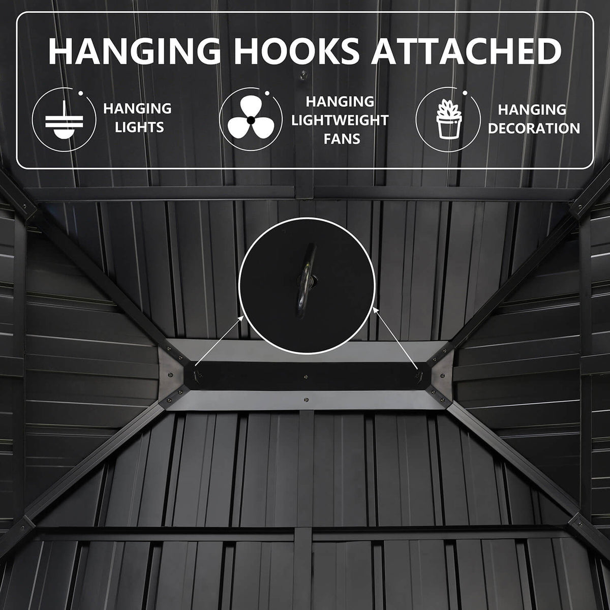 VEIKOUS Gazebo 10x12, Patio Gazebo with Curtains and Netting, Galvanized Steel Hardtop