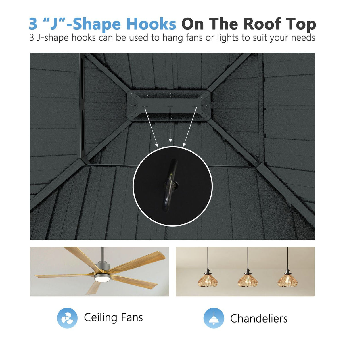 Veikous Hardtop Gazebo for Outdoor