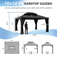 Aluminum Double Roof Gazebo for Backyard