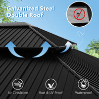 Veikous Outdoor Double Roof Hardtop Gazebo