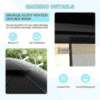  Aluminum Permanent Gazebo with Vented Roof 