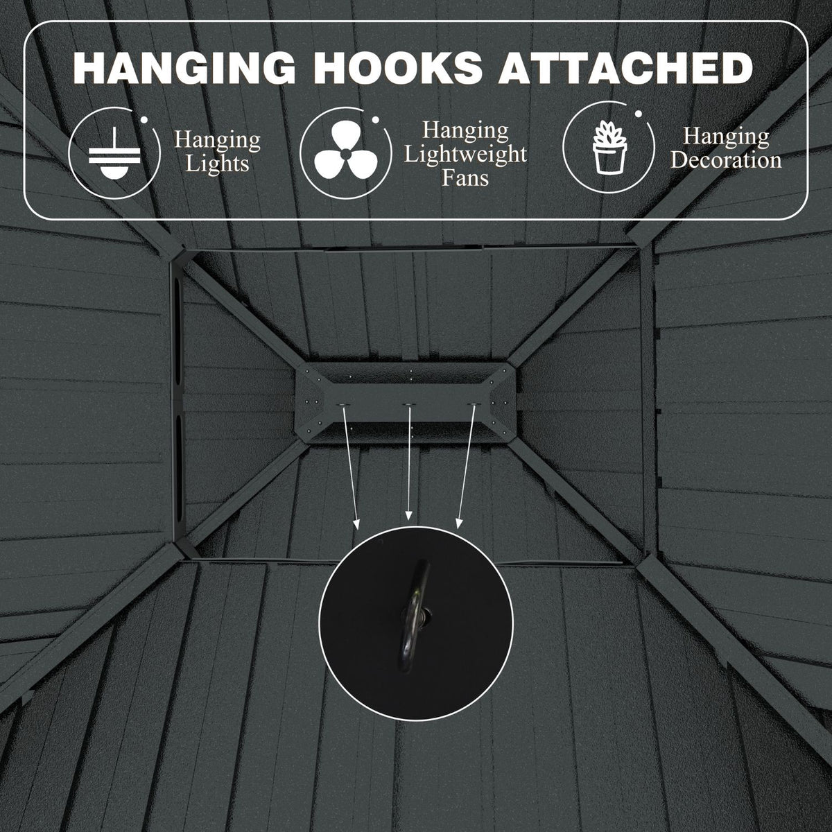 Veikous Ourdoor Pavilion with Hooks