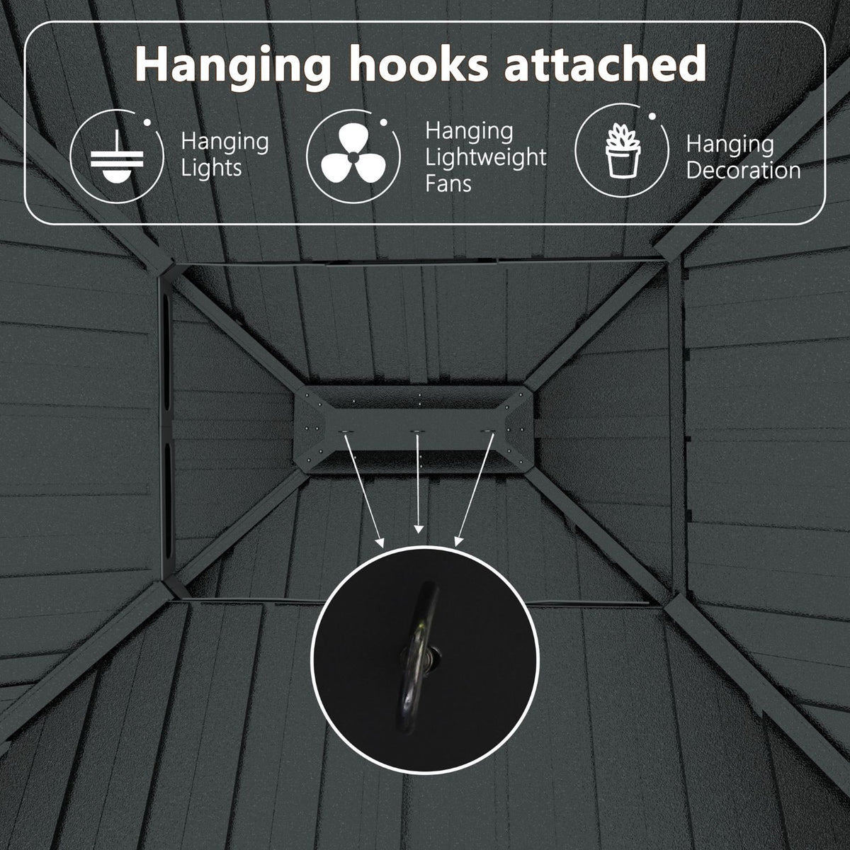 Veikous Ourdoor Pavilion with Hooks