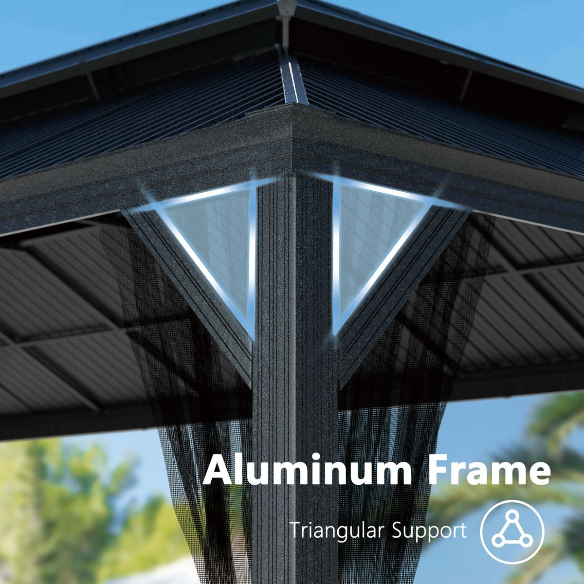 Heavy-Duty Permanent Outdoor Gazebo with Aluminum Frame