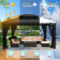 Weather-Resistant Double Roof Hardtop Gazebo