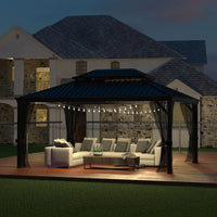 Hardtop Double Roof Gazebo with Hooks