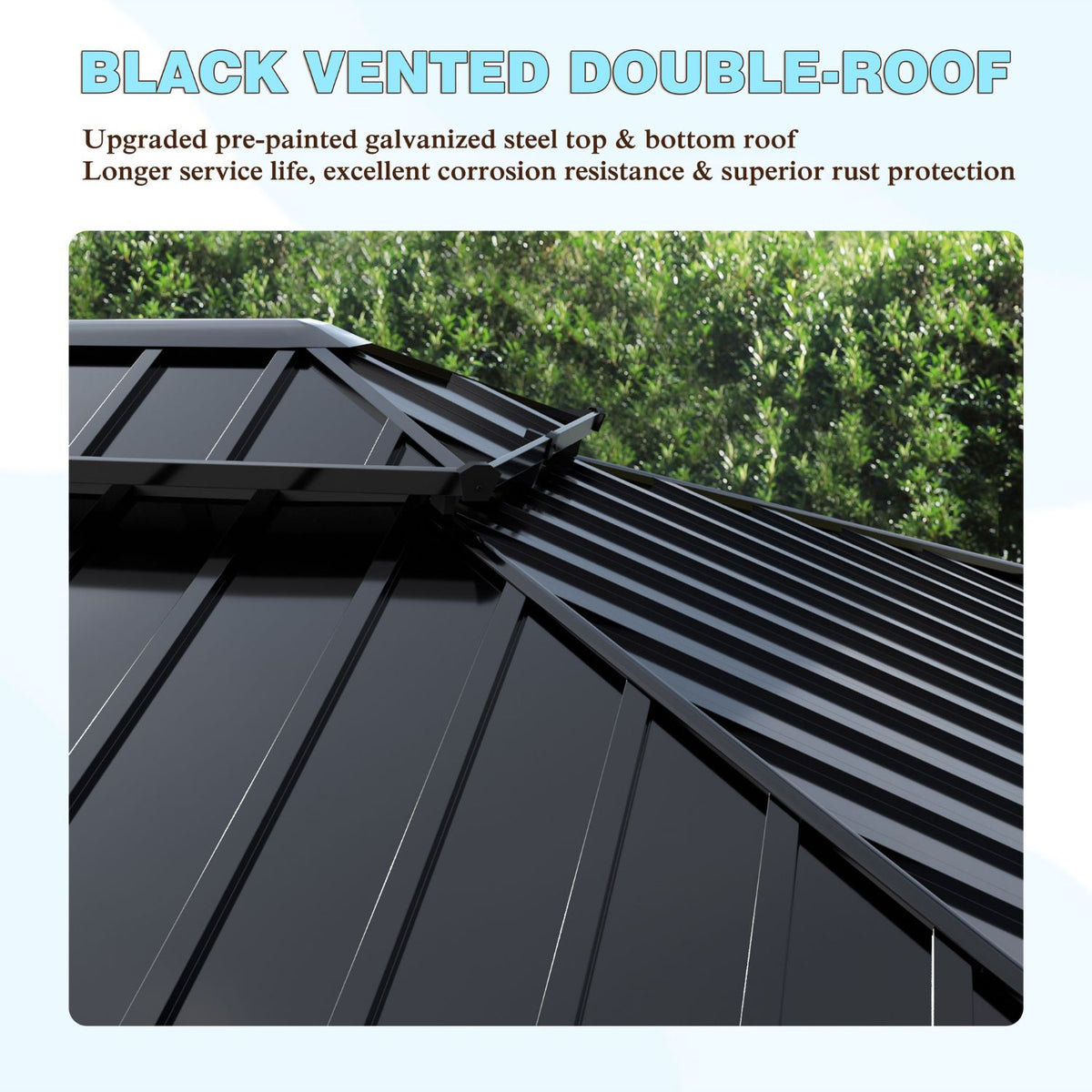 black doule roof gazebo