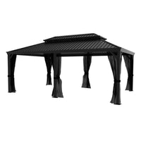 Veikous Hardtop Gazebo with Double Roof