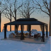 Veikous Stable Double Roof Gazebo for Outdoor, with netting