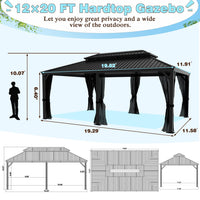 12x20 Hardtop Gazebo with Drainage Design