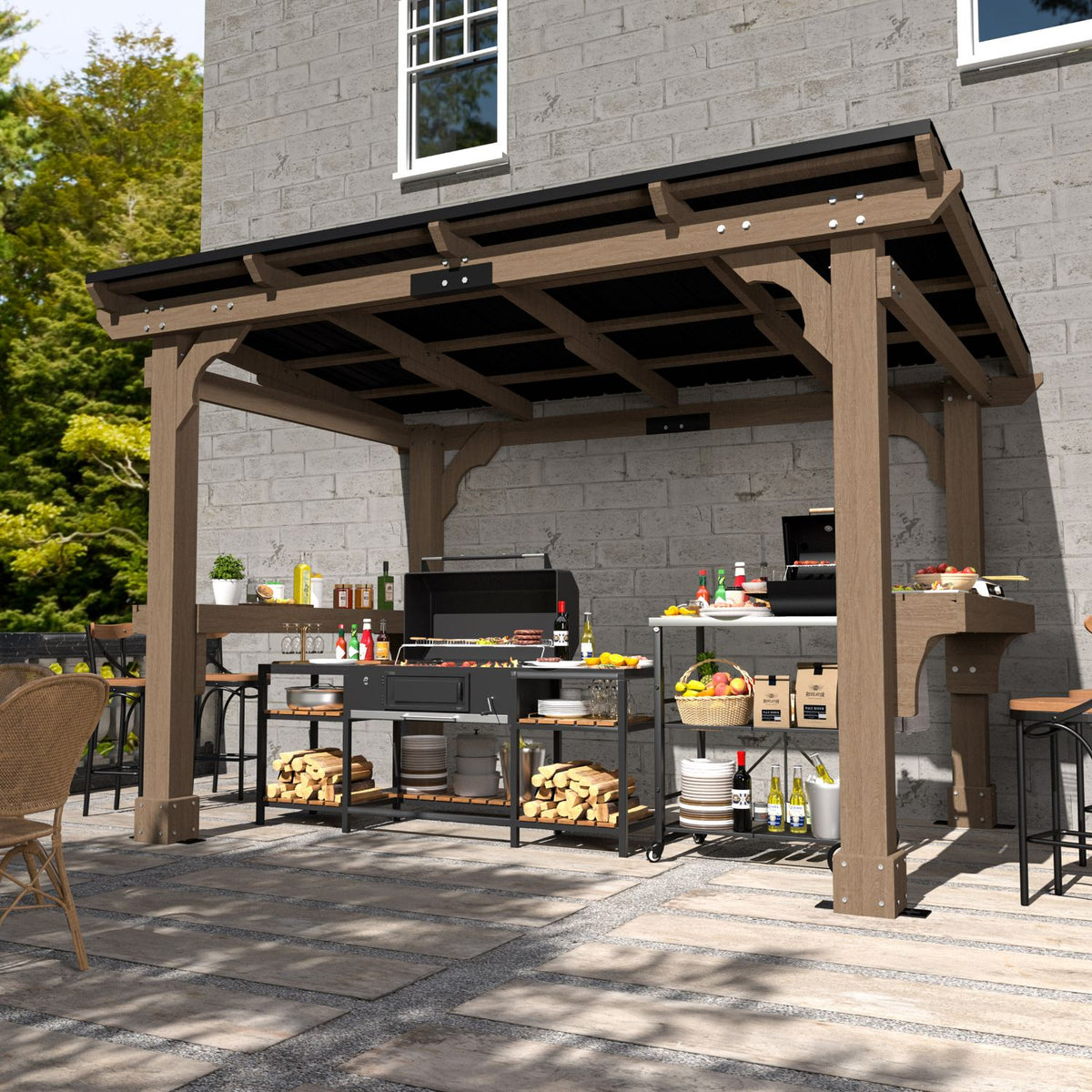 Wood Grill Gazebo for Outdoor