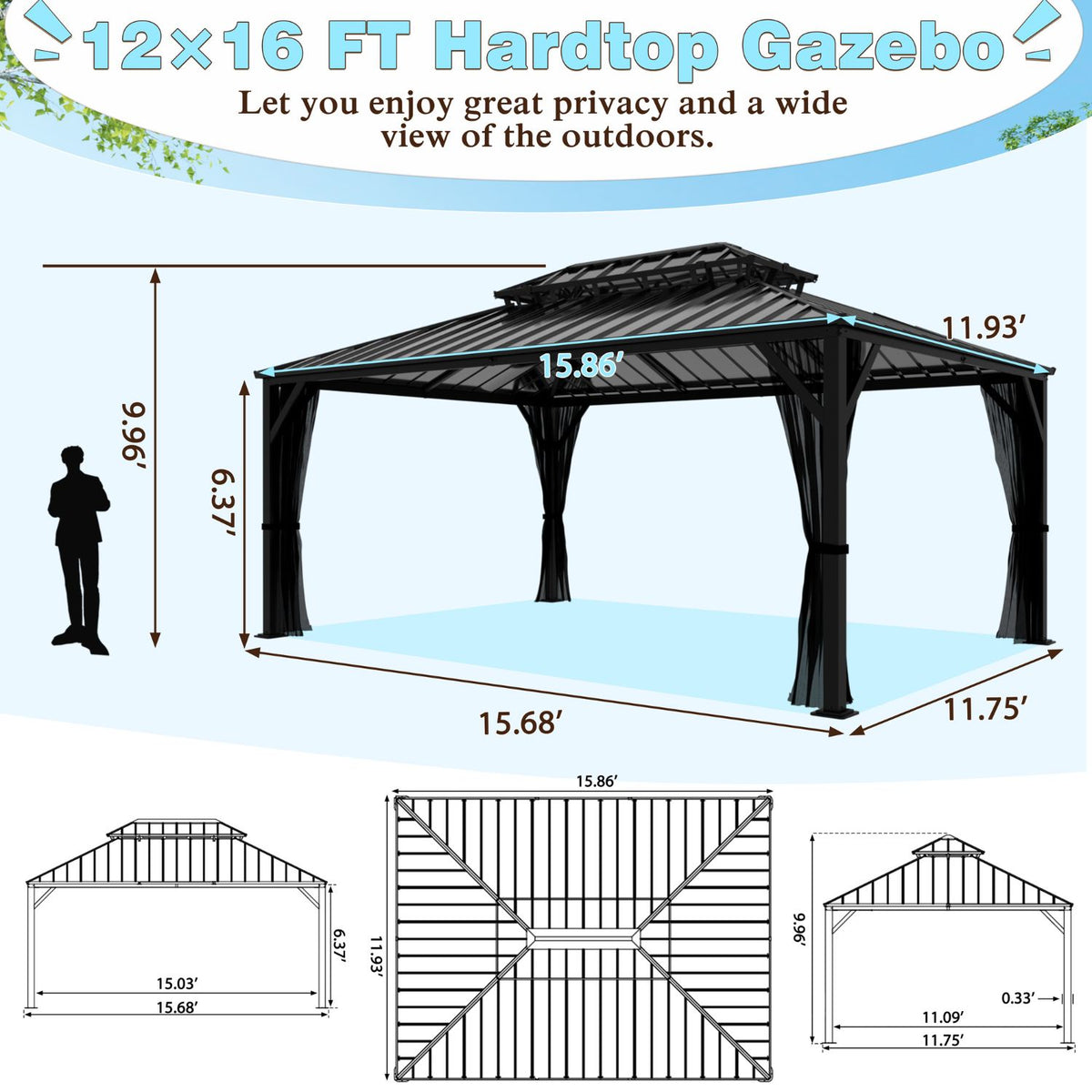black metal gazebo