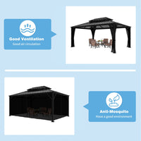 16x12 metal gazebo with netting