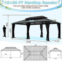 12x20 double roof gazebo for all weather