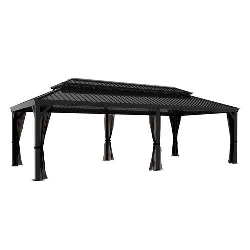 14X24 Hardtop Gazebo with Galvanized Steel Double Roof